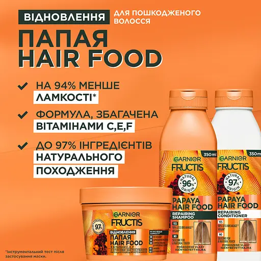 Маска Garnier Fructis Hair Food Papaya для поврежденных волос 400 мл - фото 2
