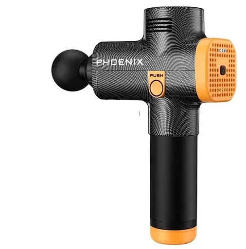 Ударный массажер триггерных точек Phoenix A2 Пистолет массажный 2400mAh 3 скорости 6 насадок