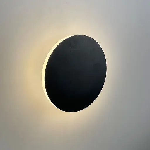 Бра у чорному корпусі Ø 15 см із теплим світлом Арт. W 20G-150 BK Line F - фото 4