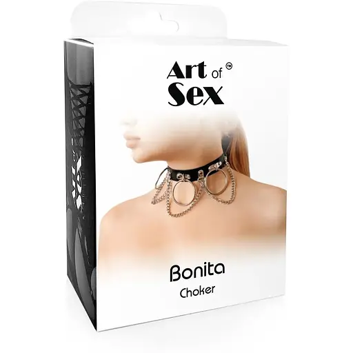 Чокер із натуральної шкіри Art of Sex - Bonita, колір чорний - фото 5
