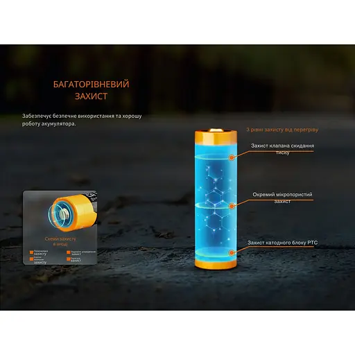 Акумулятор 21700 Fenix ARB-L21-6000 3.6V (Чорно-жовтий) - фото 5