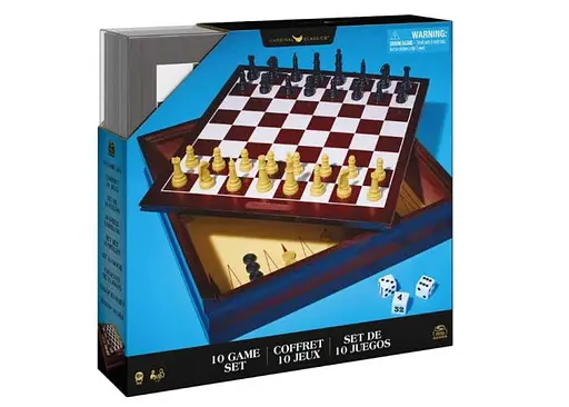 Настольная игра Spin Master Набор из 10 классических игр (в деревянной коробке) (SM98376/6065366)