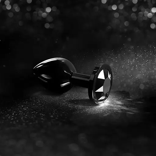 Металева анальна пробка із кристалом Dorcel Diamond Plug Black M - фото 8