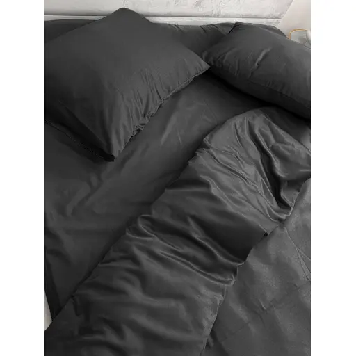 Комплект постільної білизни Ecotton Black євро полісатин чорний (25187) - фото 3