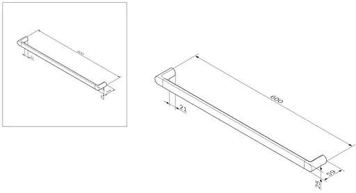 Вешалка для полотенец AM.PM Inspire 60 см (A50346464) - фото 7