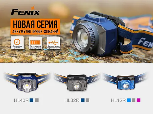 Налобний ліхтар Fenix HL40R Cree XP-LHIV2 LED (Сірий) - фото 9