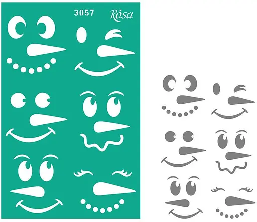 Трафарет багаторазовий самоклеючий №3057 Елементи та написи 13х20см серія Новий рік Rosa TALENT