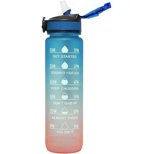 Мотивационная бутылка OldBro для воды со временем без BPA Tritan фитнес спорт прогулка ora Green 1 л