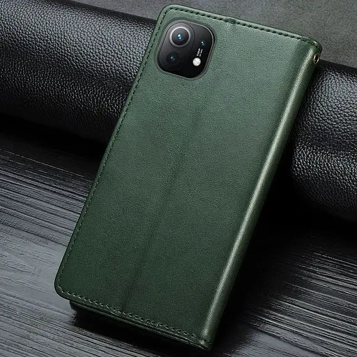Шкіряний чохол-книжка Getman Gallant (PU) для Xiaomi Mi 11 Зелений - фото 6