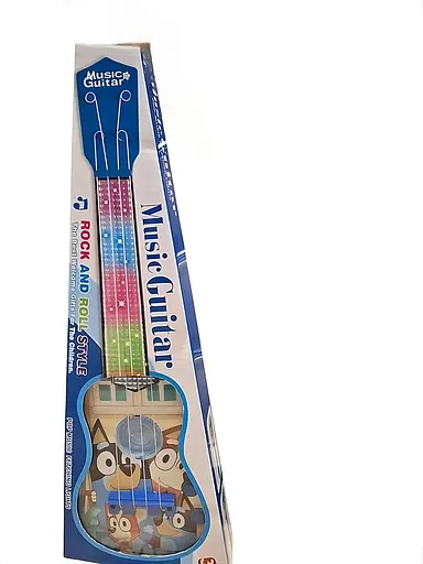 Игрушечная гитара 908-6 — с подсветкой, музыкой и песнями, 4 струны, на батарейках, в коробке - фото 3