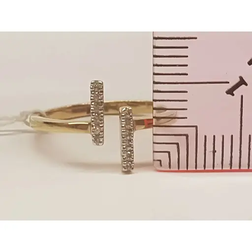 Золоте незамкнене кільце Харківська ювелірна фабрика з фіанітами. 700148-Рр.євро 17 - фото 5