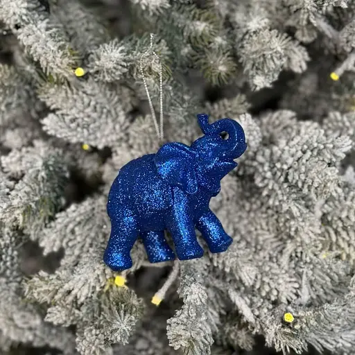 Ялинкова іграшка MIS LT Слон 10,5х6х9,5 см синій - фото 2