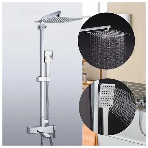 Душова система Gappo G2418, вилив - перемикач на лійку, хром - фото 2