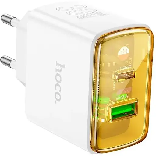 Зарядное устройство Hoco CS42a 30W адаптер питания 2 выхода блок белый - фото 1