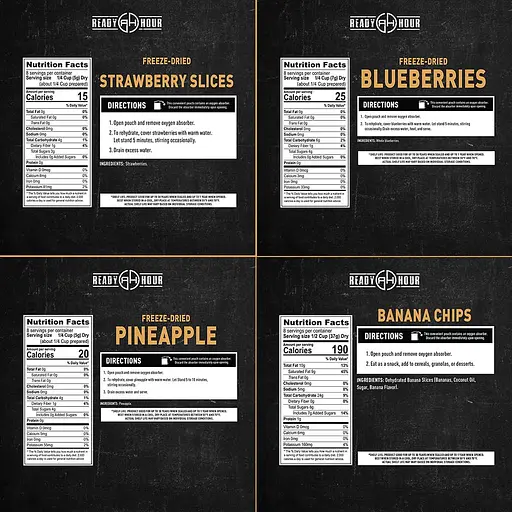 Набор сублимированных фруктов и овощей с длительным сроком хранения 25 лет Ready Hour, 56 порций в ведре (101236) - фото 2