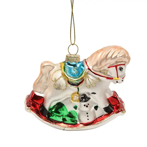 Елочное украшение "Конь-качалка с игрушками" 8,7*4,5*7,1 см, YQ1406874