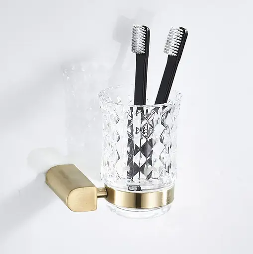 Склянка для зубних щіток Rea 322224B brushed gold REA-77040 золотий - фото 4