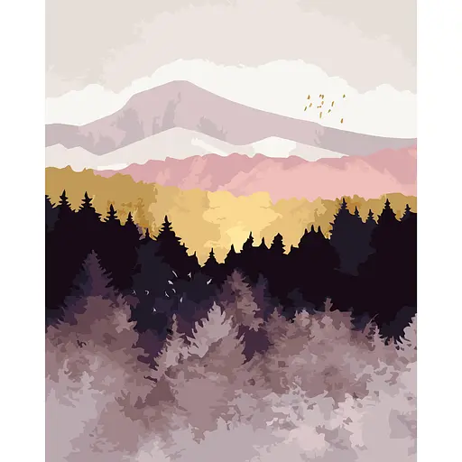 Картина по номерам Strateg ПРЕМИУМ Горы на рассвете с лаком размером 40х50 см SY6021 - фото 1