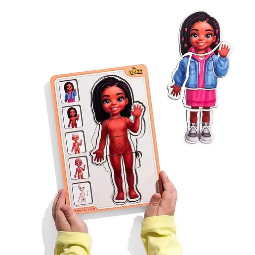 Деревяний пазл-вкладиш Анатомія людини - дівчинка-3 (ПСД264) PSD264 будова тіла - фото 3