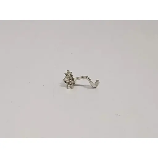 Срібна сережка-пірсинг в ніс Dear. 1041.6С Зелений - фото 2