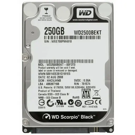 Жесткий диск 2.5 WD 250Gb WD2500BEKT Б/У - фото 1