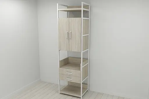 Шафа Гардероб Уні секція 5 серії Конект Ferrum-decor 220x60x50см Білий метал ДСП Дуб Сонома 32 мм (FRD-104521) - фото 7