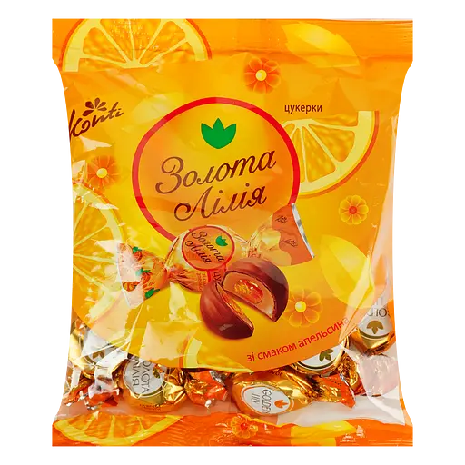 Цукерки Konti Золота лілія зі смаком апельсина 180 г