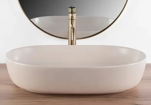 Умивальник Rea Cleo 61 beige matt бежевий накладний REA-U9655 - фото 4