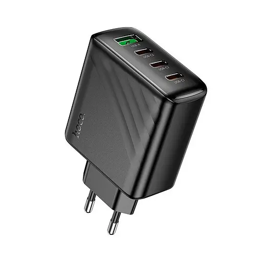 Мережевий адаптер живлення зарядне Hoco CS27A Supply charger 67 W 4 порти чорне - фото 1