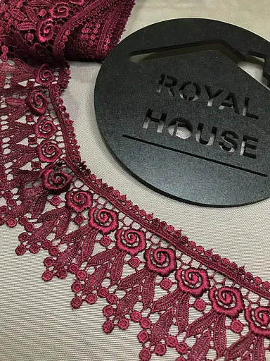 Мереживо Троянда бордове - фото 4