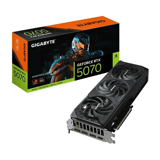 Відеокарта GF RTX 5070 12GB GDDR7 Windforce OC Gigabyte (GV-N5070WF3OC-12GD) - фото 1
