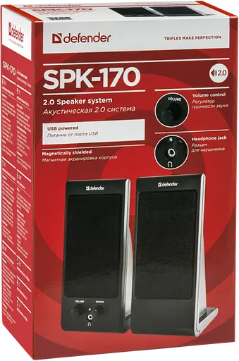 Акустика Defender 2.0 SPK-165/SPK-170 4W USB Black (65165) - фото 2