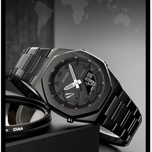 Наручний годинник чоловічий Skmei 1816 Black Black Black, 1816BKBKBK (18418) - фото 2