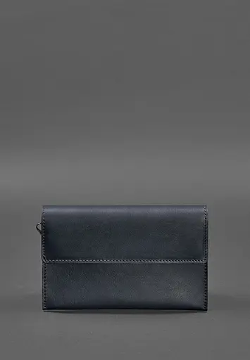 Шкіряний чоловічий клатч-барсетка 3.0 синій краст - фото 4