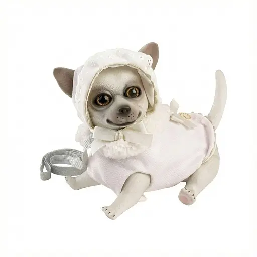 Лялька Munecas De Cuna Цуценя Чихуахуа у білому 22 см (B22201)