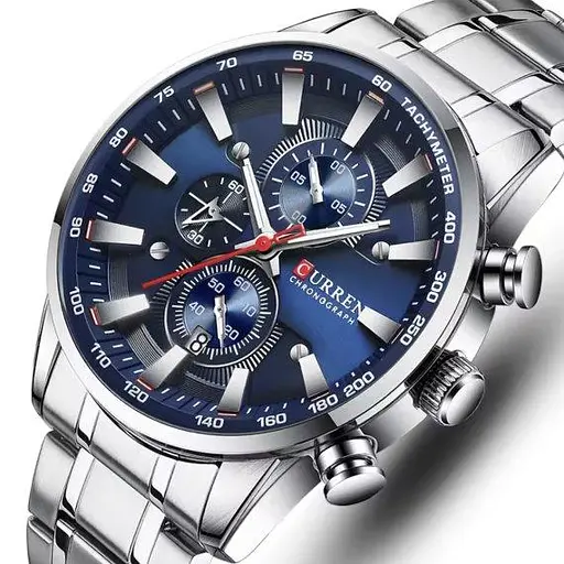 Чоловічий наручний класичний годинник Curren Pacific (Сріблястий) - фото 2