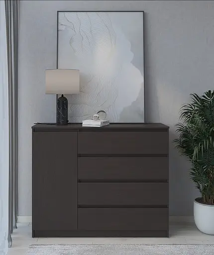 Комод в спальню MebelStar Нео 1Д4Ш 120x43x98 см Венге темний (MBS-1056) - фото 2