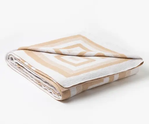 Ковдра бавовняна Vladi Греція 170х210 біло-бежева - фото 1