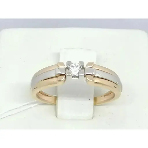 Золоте кільце Столична Ювелірна Фабрика з фіанітом. 140632 17 - фото 3