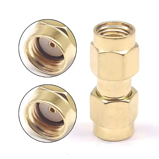 SMA переходник коннектор с RP-SMA male на RP-SMA male без штырьков с 2-х сторон (100935)