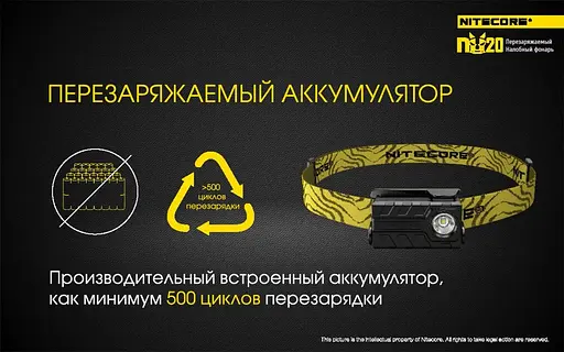 Налобний ліхтарик для спорту Nitecore NU20 CRI 1xLED 270лм (6 режимів) Білий - фото 9