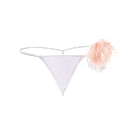 Стрінги 'Зайчик' зі спокусливим хвостиком S/M Рожевий K0537-3 - фото 1