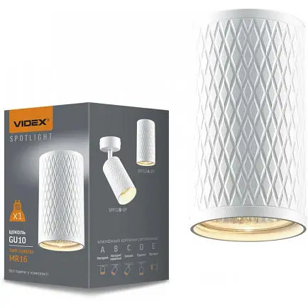 Світильник Videx під лампу GU10 SPF02A накладний біла призма - фото 1