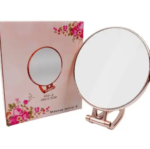 Дзеркало косметичне Salon Professional настільне 6 дюймів для щоденного макіяжу кругла рожеве золото - фото 1