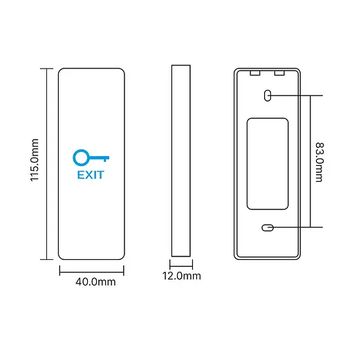 Кнопка виходу сенсорна накладна Trinix ART-903 White (70-00035) - фото 4