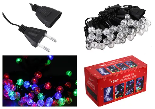 Гірлянда, C54316, 60 лампочок, мультикольорове зі світловими ефектами