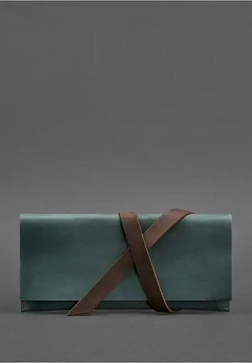 Кожаный тревел-кейс Voyager 1.0 зеленый с коричневым - фото 2