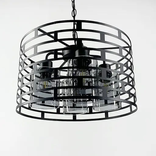 Підвісний світильник в Лофт стилі на 4 лампи Line.F Колір плафона Янтарний - фото 1