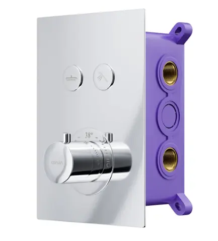 Душова система прихованого монтажу Corsan CMZ069TCH хром + BOX з термостатом 647014, Хром - фото 3