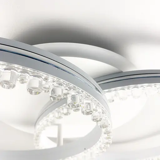 LED люстра на 2 кільця білого кольору з фурнітурою хром Line.F А 55061/2В RGB WH - фото 5